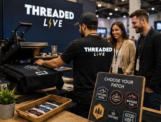Threaded Live press station and patch bar at a corporate event